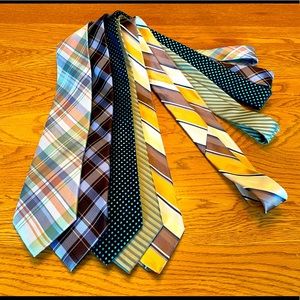 Five adult neck ties.